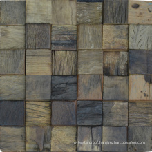 Thailand Style Commercial Hotel Natural Wood Mosaic Tile Wall
